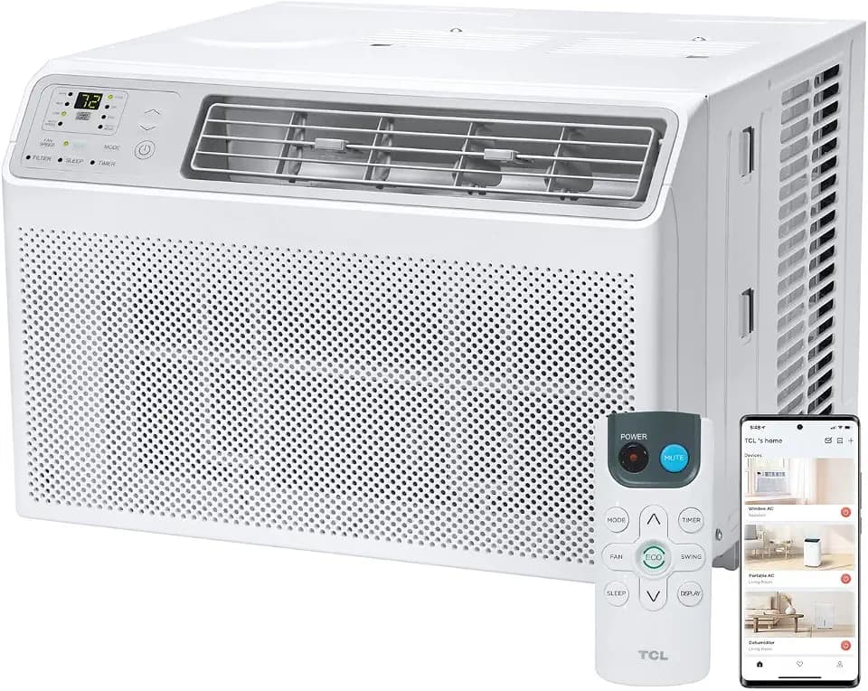 TCL 14,000 BTU Smart Window Air Conditioner, Fan, & Dehumidifier, Wi-Fi