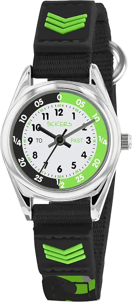 Tikkers Jungen Analog Quarz Uhr mit Textil Armband TK0154, Gurt