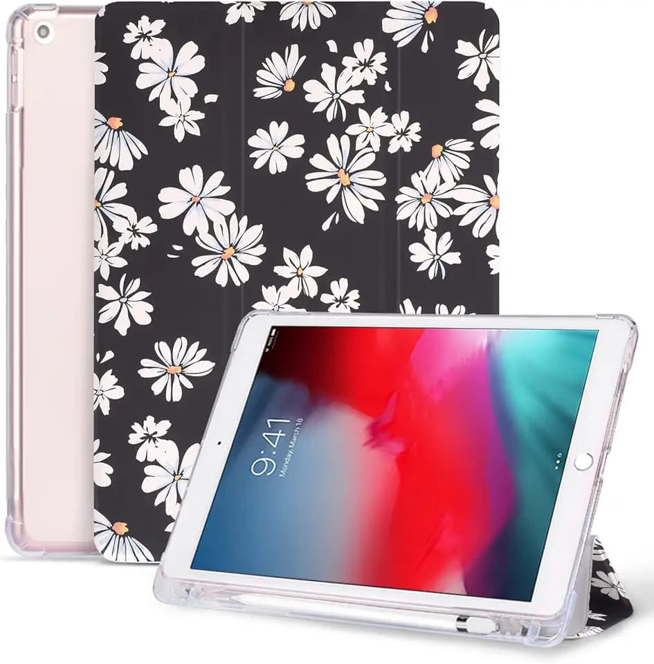 10.2 Zoll Hülle für iPad 9/8/7 Generation mit Stifthalter und Dreifach Stand - Schutzhülle mit Auto Sleep Wake-Funktion