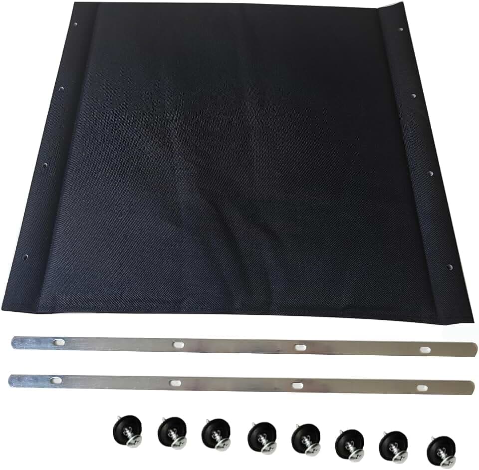 16-Inch Wheelchair Replacement Seat, Replacement Parts with Hardware, Nylon Seat, Black (16 X 16)