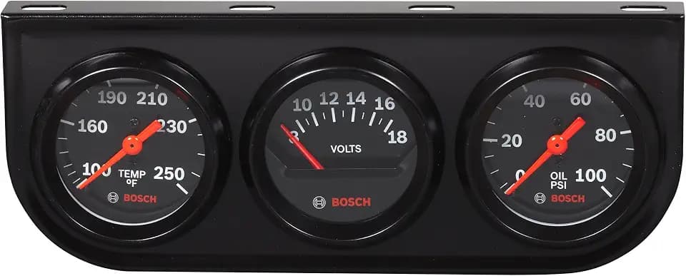 BOSCH SP0F000054 Style Line 2" Triple Gauge Kit Kit - Clean Easy to Read Look with Black Dial Face and Black Bezel