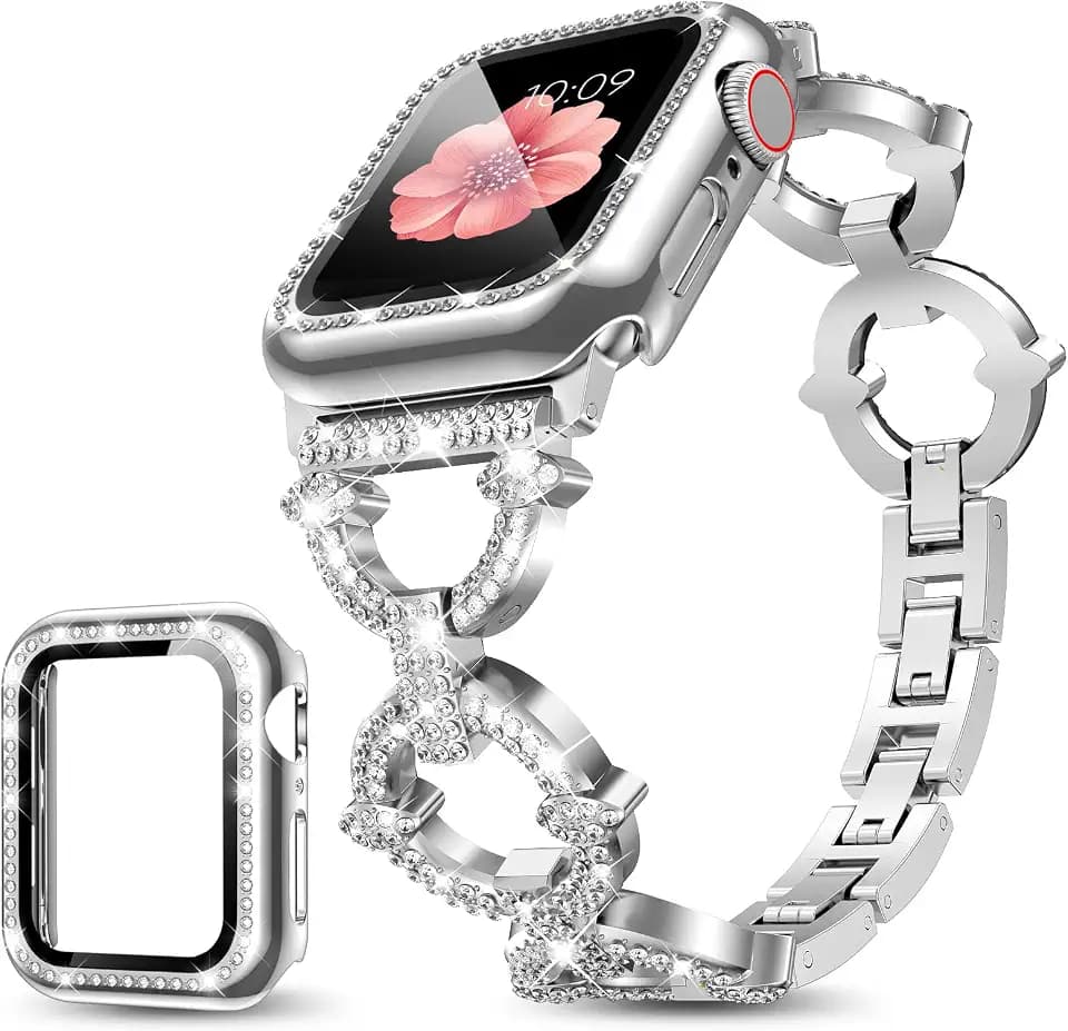 Mesime Bling Jewelry Band Compatible with Apple Watch Bands for Women