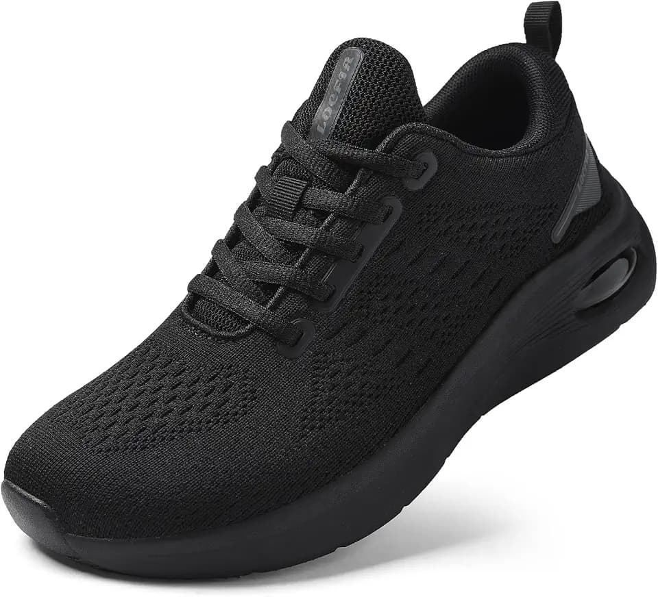 Wide Toe Box Walking Shoes Women with Cushioned Arch Support Orthopedic Running Sneakers for Plantar Fasciitis Non-Slip Lightweight Comfortable Breathable Workout Tennis Shoes Black US 7.5