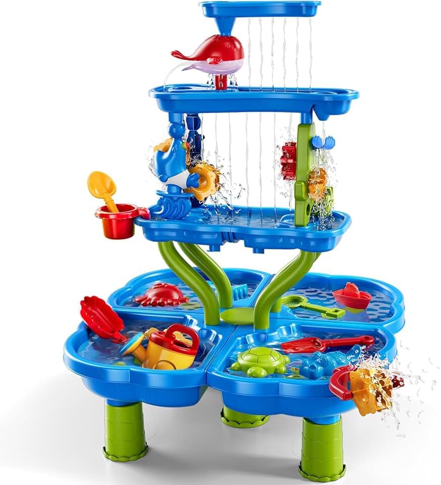 JUKUDAHU Wasserspieltisch für Kinder 3-8 Jahre, Wassertisch Wasserfallteich