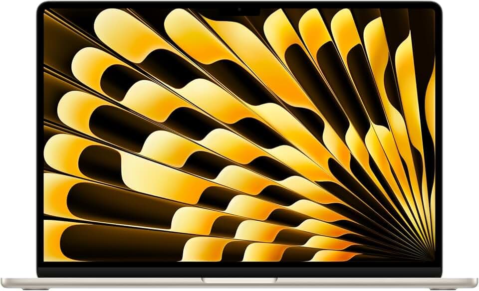 Apple 2025 MacBook Air 15-inch Laptop with M4 chip: Built for Apple Intelligence, 15.3-inch Liquid Retina Display, 16GB Unified Memory, 256GB SSD Storage, 12MP Center Stage Camera, Touch ID; Starlight