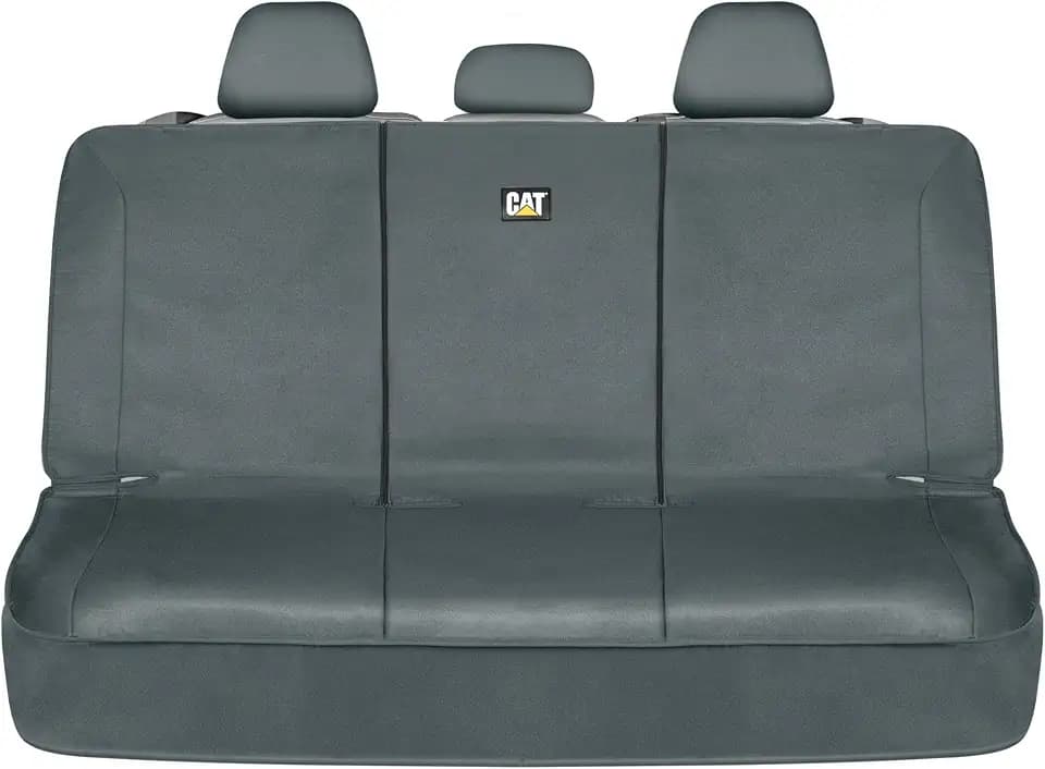 CAT Flexfit Gray Rear Seat Cover for Cars, SUVs & Mid-Size Pickup Trucks - Durable 60/40 Split Rear Bench Seat Protector, Back Seat Cover, Interior Auto Accessory, Not for Full-Size Pickup Trucks
