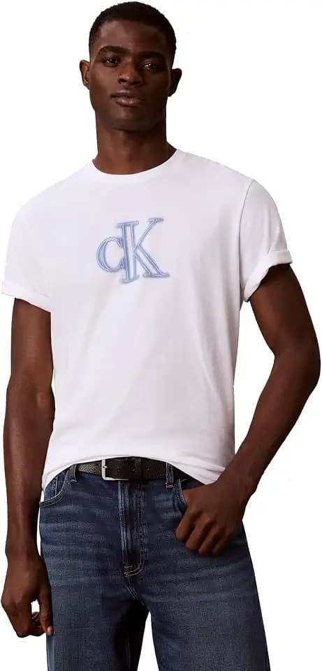 Calvin Klein Men's Classic Fit Ck Metallic Crewneck T-Shirt