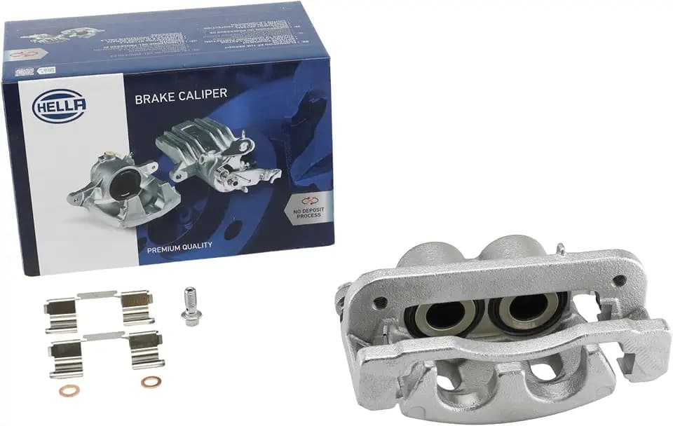 HELLA Premium Brake Caliper With Bracket, Front Left, Front Right, No Core Charge, Compatible with Select 2007-2020 Cadillac & Chevrolet & GMC
