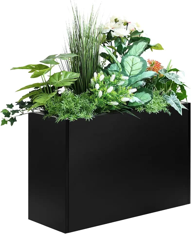 Steel Planter Box 38" L x 12" W x 24" H with Removable Shelf