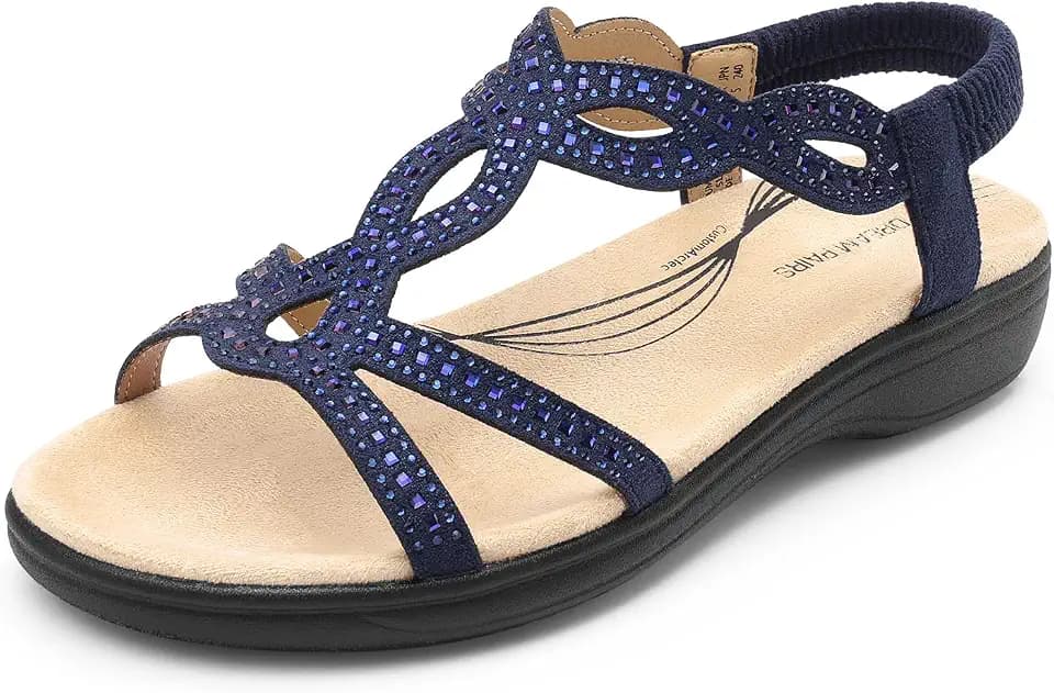 DREAM PAIRS Women's Orthopedic Walking Flat Sandals