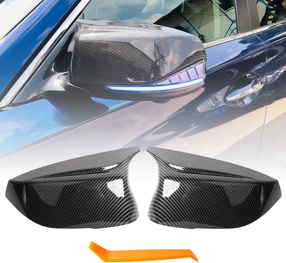1Pair carbon fiber Side Mirror Cover Caps Fit For Infiniti Q50 2014-2024 For Q60 2017-2022 For Q70 2014-2019 For QX30 2017-2019 Left Right Replaces 96373-4GA0H