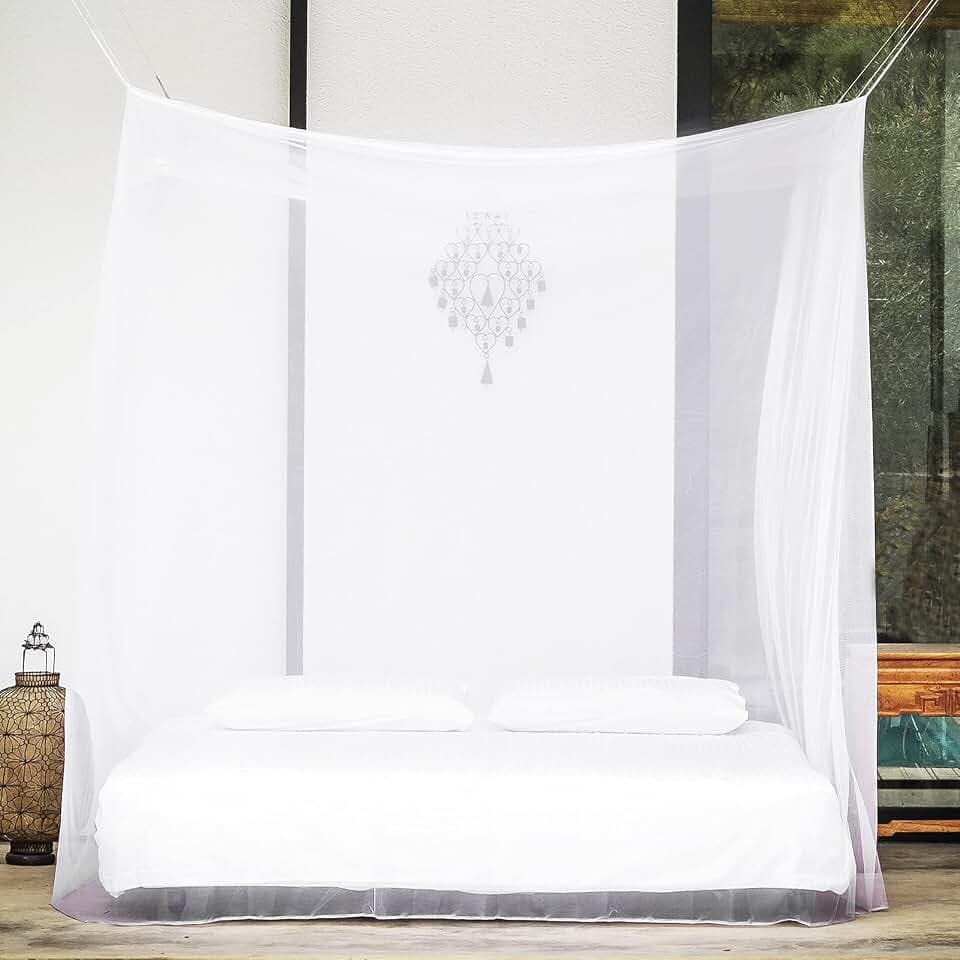 NVTRSD Moskitonetz 200 x 220 x 210 cm, Moskitonetz Bett, Moskitonetz Reise, Feinmaschig und langlebig, Leicht und ideal für Zuhause, Reisen und Camping - Schützt vor Mücken