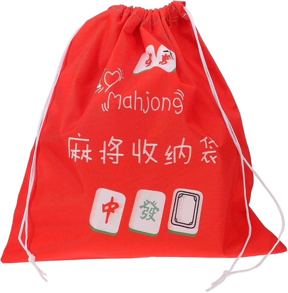 Portable Mahjong Storage Bag Drawstring Oxford Fabric Organizer Holder Lightweight Protective Pouch for Mahjong Tiles Game Night Tournament