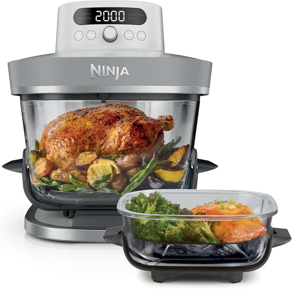 Ninja CRISPi PRO XL Glas-Heißluftfritteuse (Air-Fryer), Weiß AS090EUWH