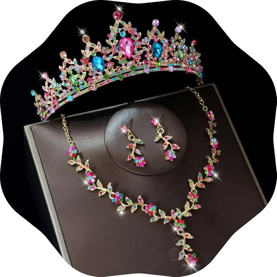 Kamirola Tiaras and Crowns for Women,Tiaras Earrings Necklace, Crystal Bridal Jewelry Set, Costume Party Halloween Prom Pageant Jewelry for Women(TR45)