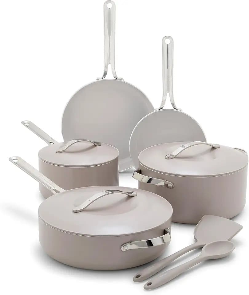 GreenPan Nova 10-Piece PFAS-Free Ceramic Nonstick Cookware Set, Clay
