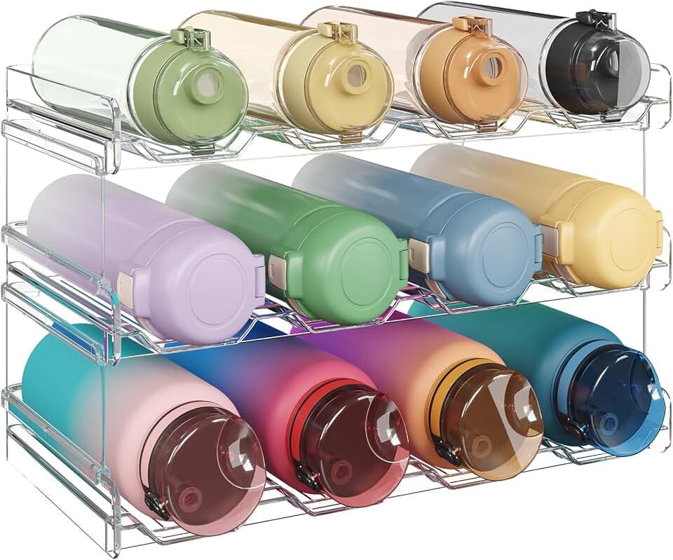Lifewit Stapelbar Flaschen Organizer Schrank für 12 Flaschen, Flaschenregal