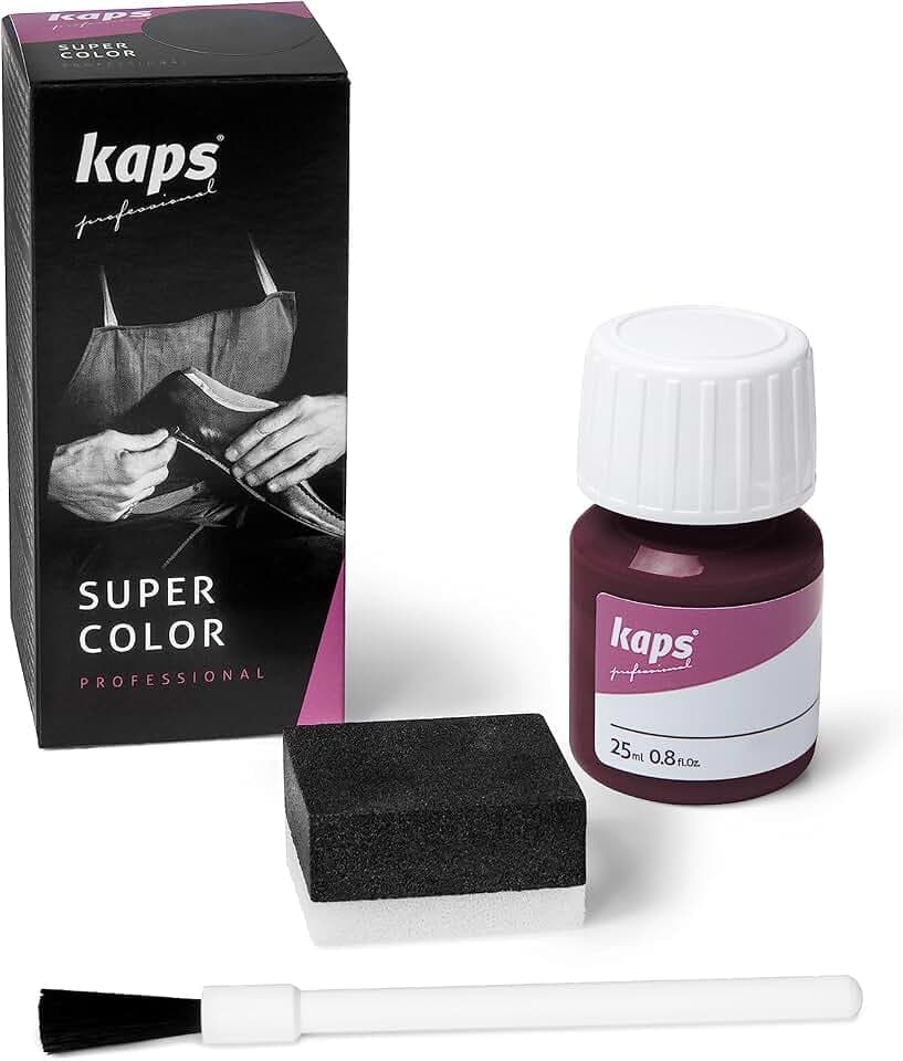 Kaps Super Color Lederfarbe für Naturleder, Synthetik und Textil, Lederfärber, 25 ml, Bordeaux 111