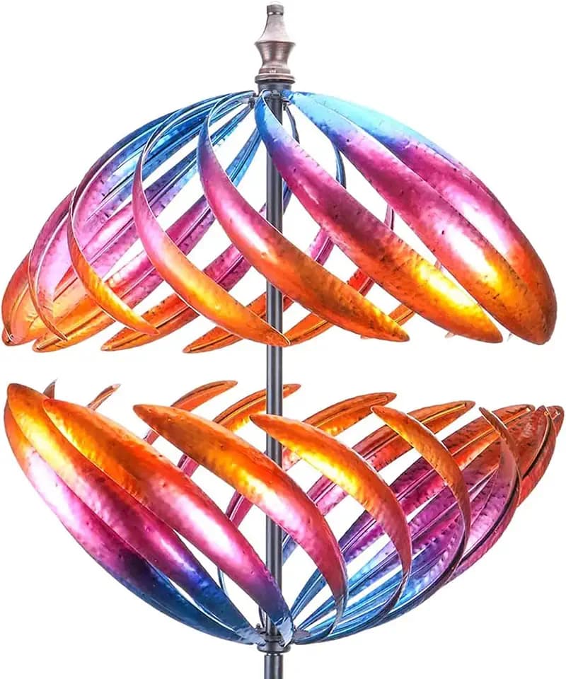 MUMTOP Wind Spinner Outdoor 360 Degrees Swivel Metal Wind Sculpture, Red