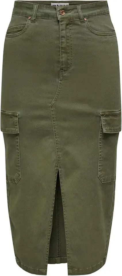 ONLY Damen Onllola Hw Cargo Long Slit Skir PNT Noos Rock
