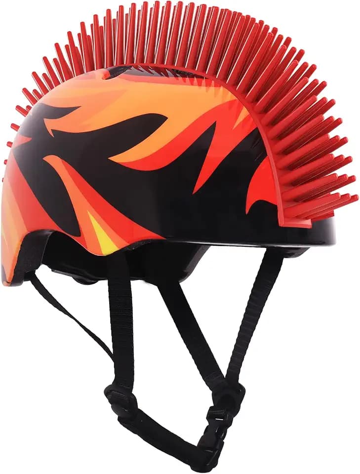 Nattork Child and Toddler Bike Helmets Adjustable and Multi-Sport for Boys and Girls Cool Mohawk Helmet Age 5-8