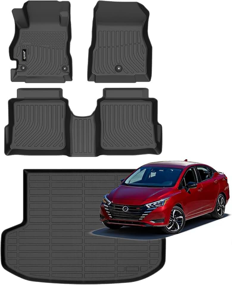 Floor Mats for Nissan Versa 2020-2025 S/SV/SR All Weather Full Set