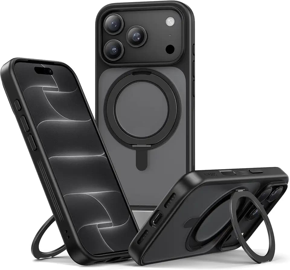 NIMASO for iPhone 18 Pro/17 Pro Case with 360° Ring Stand, 6.3 Inch