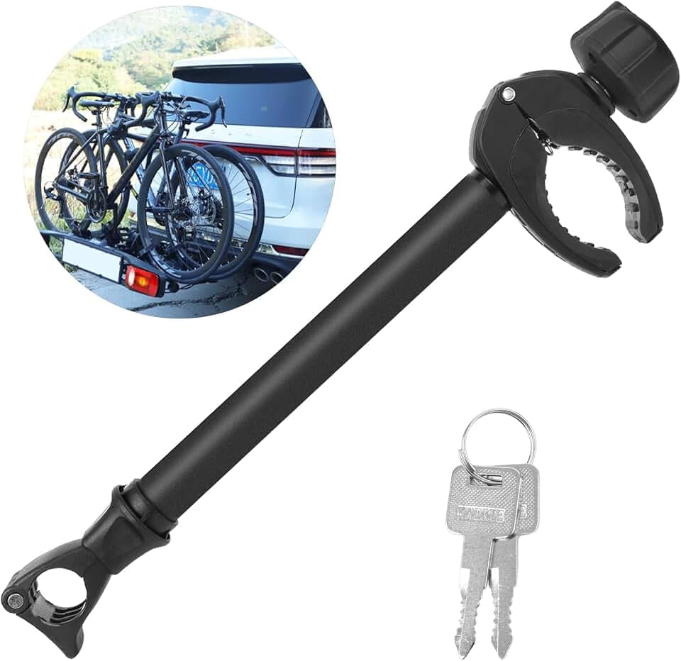 Warmfay Schwarz Rahmenhalter Lang 45 cm, Abschließbar Ahrradrahmenhalter, für U-Bügelrohr: Ø 2,5-3,0 cm, Universal Ersatzhalter Fahrradträger für Alle Gängigen Heckträger