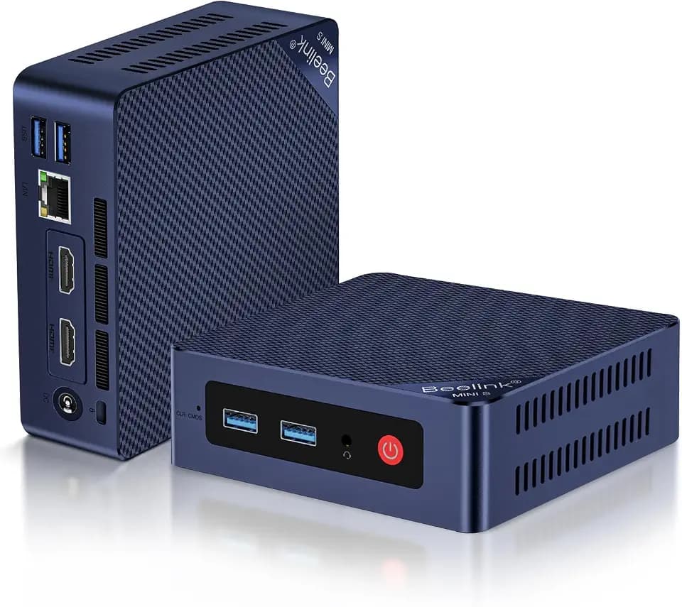 Beelink Mini S12 PRO Mini PC,12 Generation Intel N100 (Up to 3.4GHz) 4C/4T,16GB DDR4 512GB M.2 SSD,Micro PC 4K,Dual Display,WiFi6,BT5.2,2.5G LAN, Low Power Mini Computer