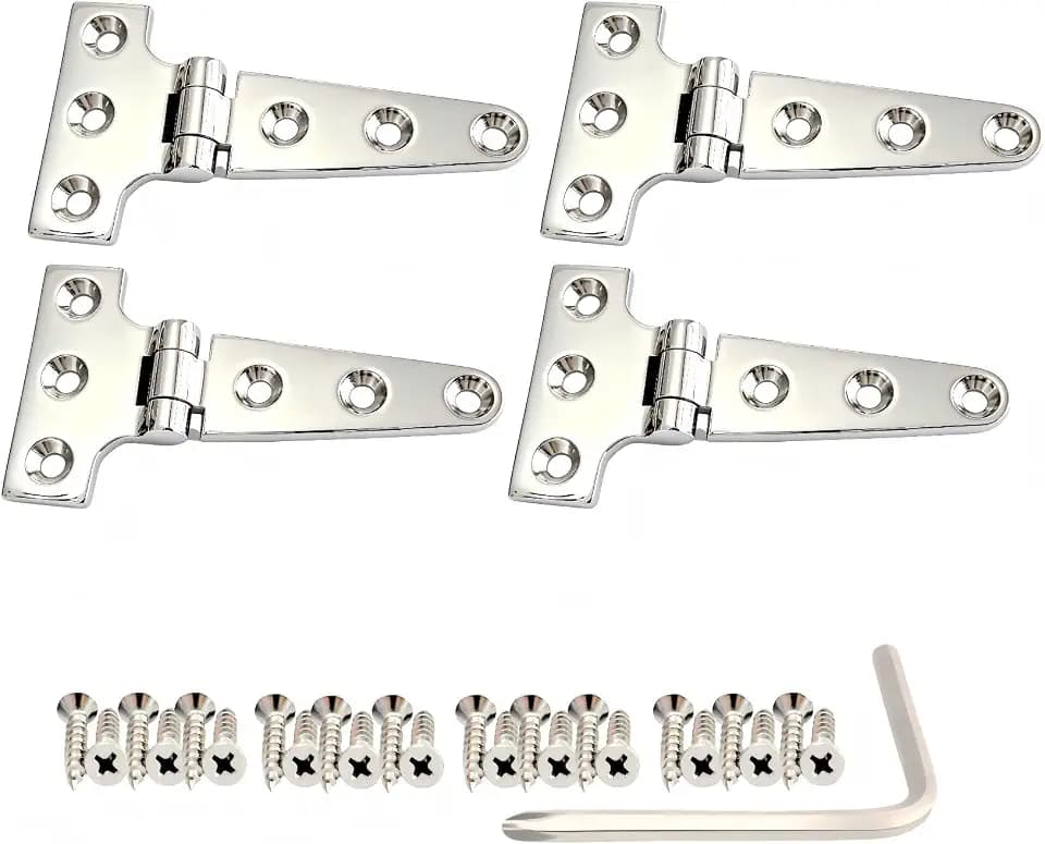 316 Stainless Steel Marine Grade T Hinges 4"x2" 4 Pack