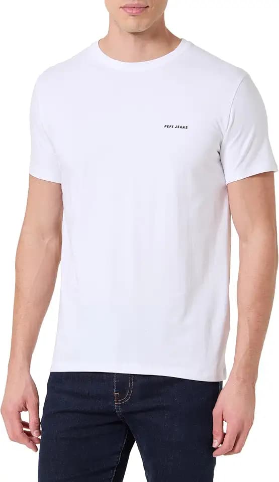 Pepe Jeans Herren M Basic Logo Stretch T-Shirt (1er Pack)