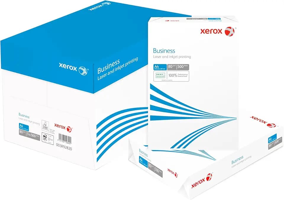 Xerox 003R91820 Business Kopierpapier, Druckerpapier, Universalpapier DIN A4 80 gr./m² 2.500 Blatt Karton (500 Blatt), weiß