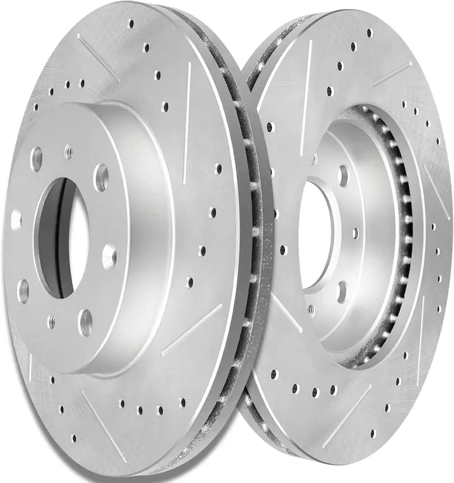 SCITOO Front Disc Brake Rotors Kits 31029 Drilled & Slotted Brakes Rotor
