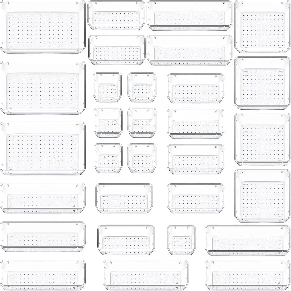 30 Stück transparentes Schubladen-Organisationssystem, schubladen organizer