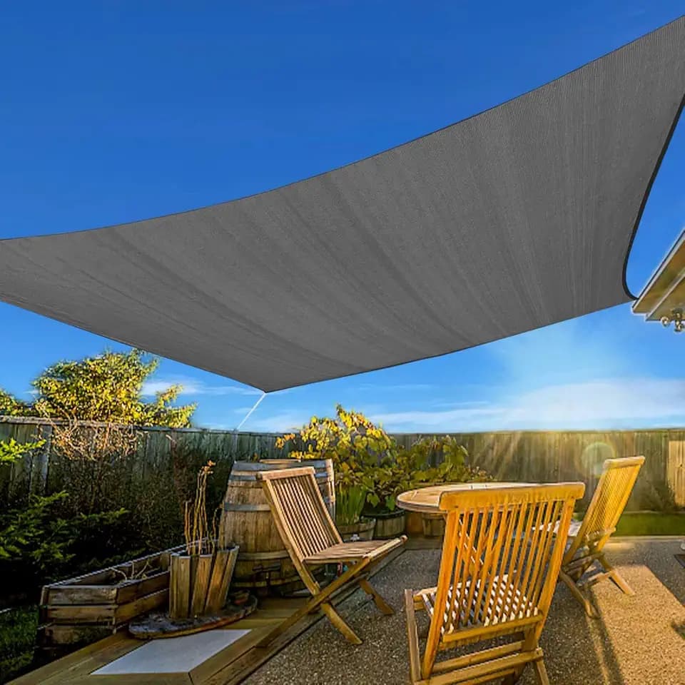 Artpuch Sun Shade Sail 10'X13' Dark Grey Rectangle