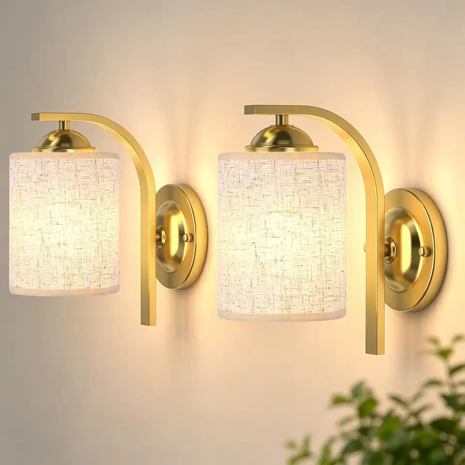 Phaosio Gold Wall Sconces Lights for Bathroom, Modern Vanity Light Fixtures