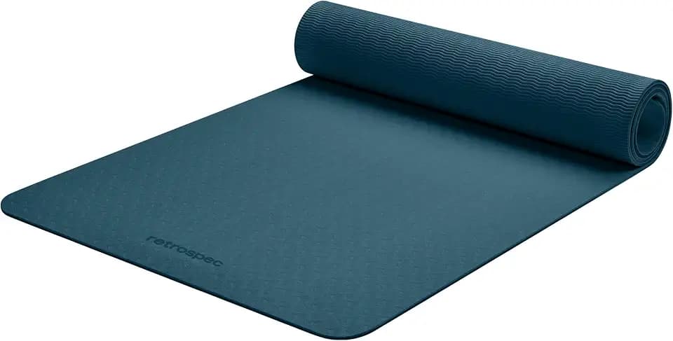Retrospec Zuma Yoga Mat 6mm Thick Non-Slip TPE Exercise Mat | Cushioned Workout Mat for Yoga Pilates and Home Stretching | 72 x 24 with Carrying Strap
