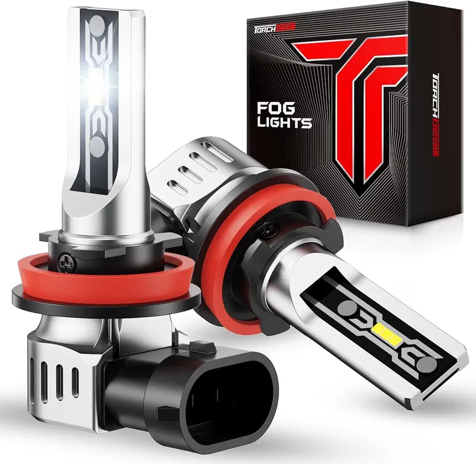 Torchbeam H11/H16/H8 LED Fog Light Bulb, 12000LM 6500K White, Plug and Play