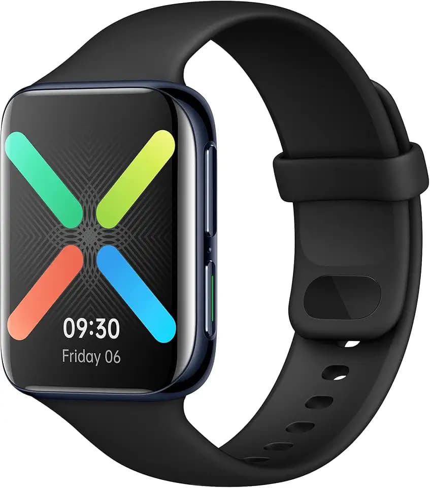 OPPO Watch 46 mm WiFi - Smartwatch (AMOLED Display, GPS, Bluetooth 4.2, WiFi, Wear OS by Google, VOOC Schnellladefunktion, 5 ATM), Schwarz