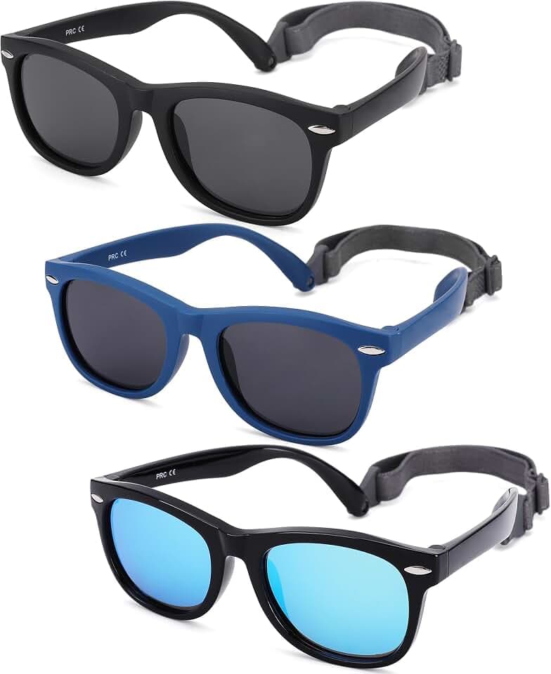 NULOOQ Flexible Polarized Baby Sunglasses with Strap Age 0-24 Months