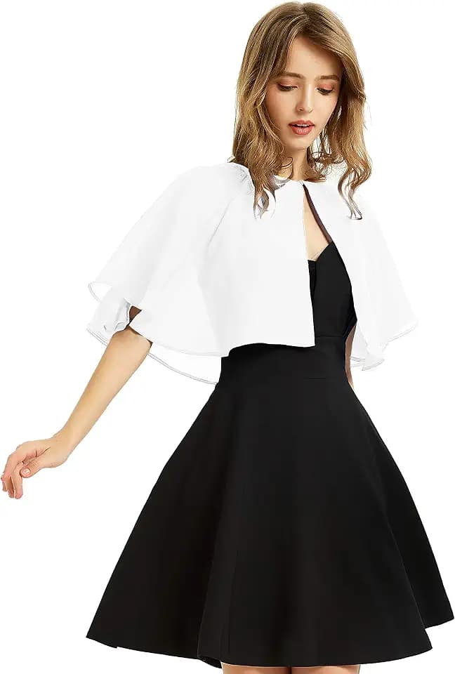 BUCUXE Weicher Chiffon-Schal für Damen, für Abendkleid, Hochzeit, Umhang, Bolero, Überwurf