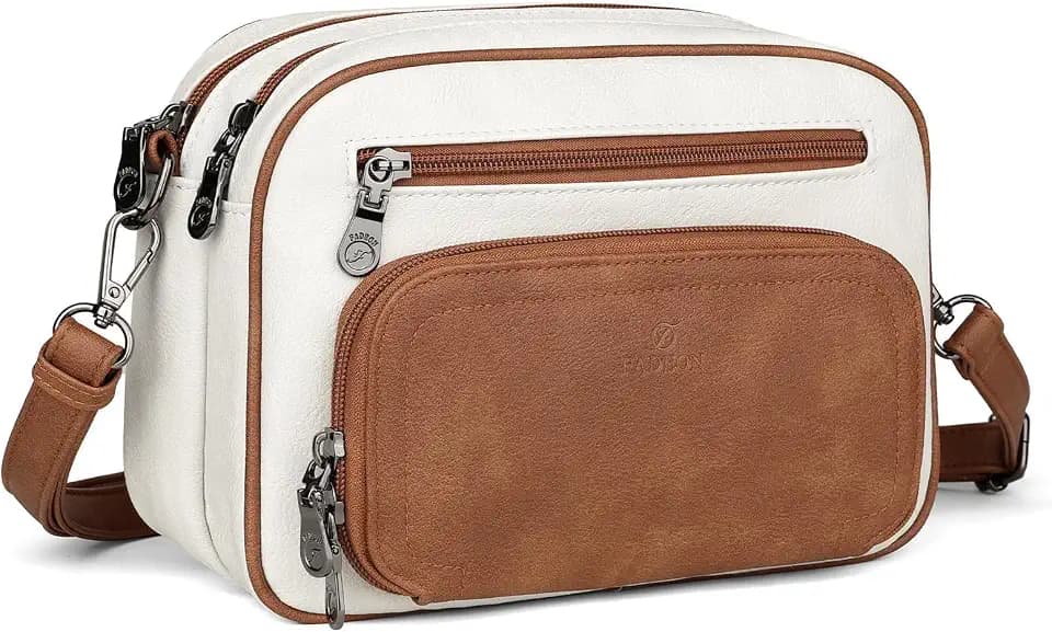 FADEON Crossbody Bags Women Men, RFID Large Capacity Purse Double-Zip