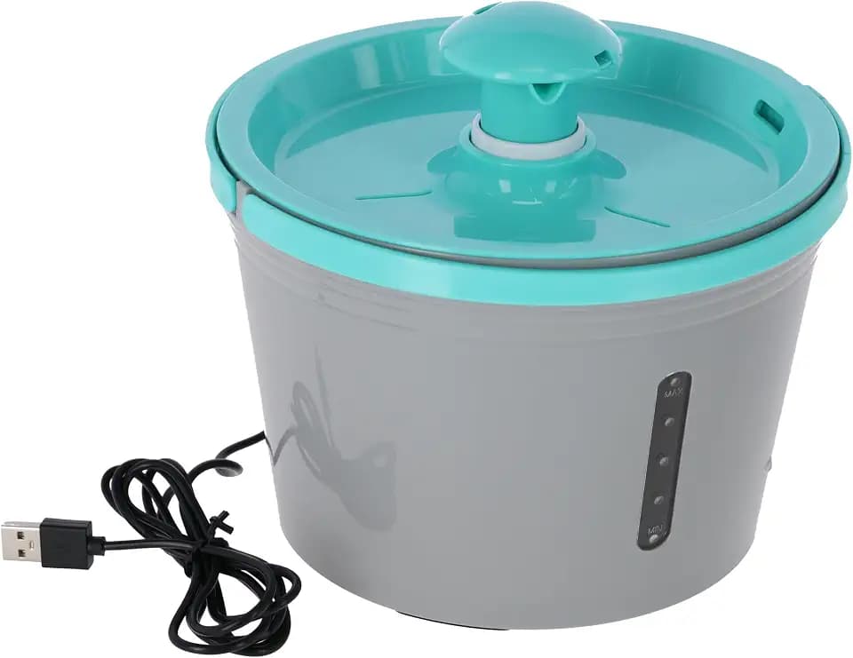 Kerbl Pet Trinkbrunnen für Heimtiere, 1,6 l, grau/blau
