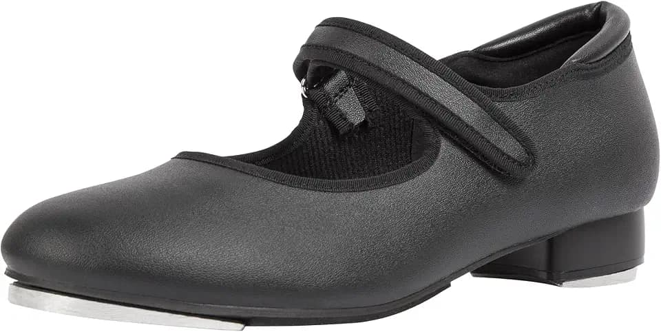 Linodes PU Leather Easy Strap Tap Shoe Dance Shoes for Women and Men's Mary Jane Dance Flat