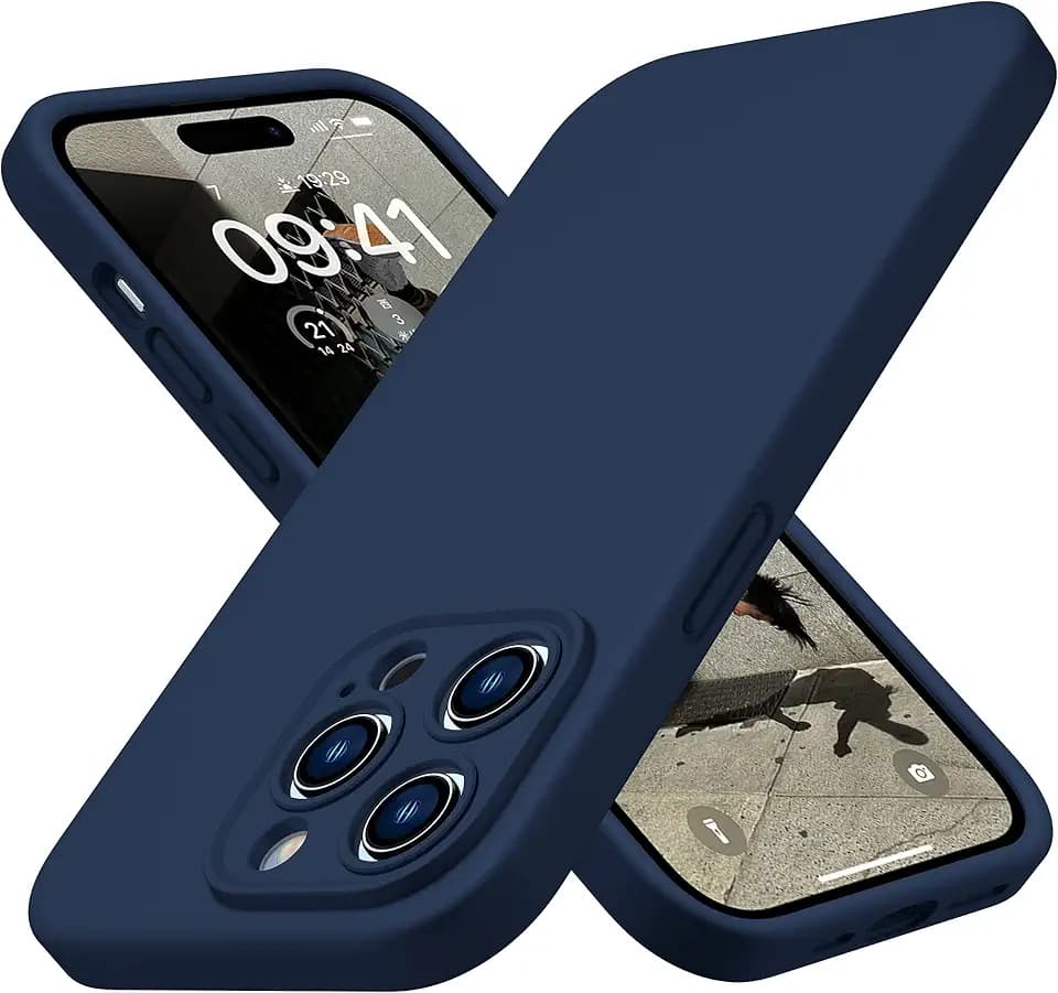 CellEver Heavy-Duty Silicone Case for iPhone 14 Pro Max [Camera Protection] [Anti-Oil Coating] Military Drop Protection, Soft Scratch-Free Interior, Navy Blue