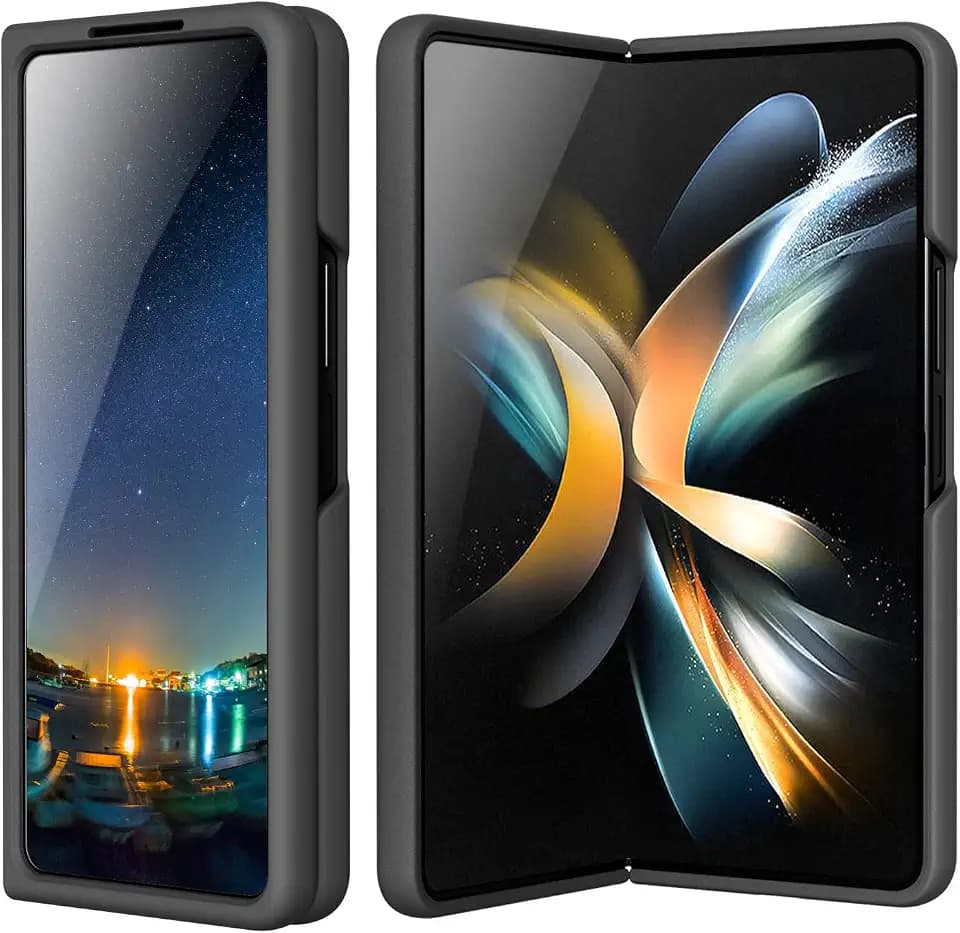 Case for Samsung Galaxy Z Fold 3, Compatibile with Galaxy Z Fold 3 Liquid Silicone Dual Layer Hybrid Hard PC Soft Slim Fit Protective Cover for Women Men, Black