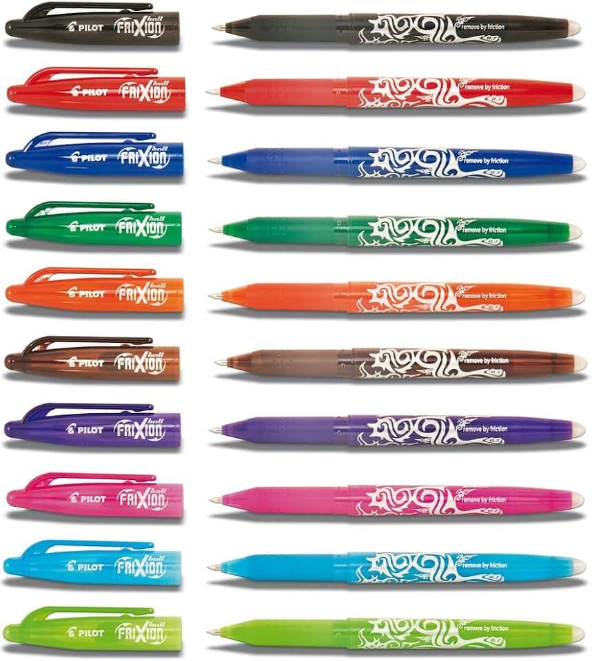 Pilot Frixion BL-FR7 Tintenrollerset, radierbar, 0,7-mm-Spitze, 10 Stifte