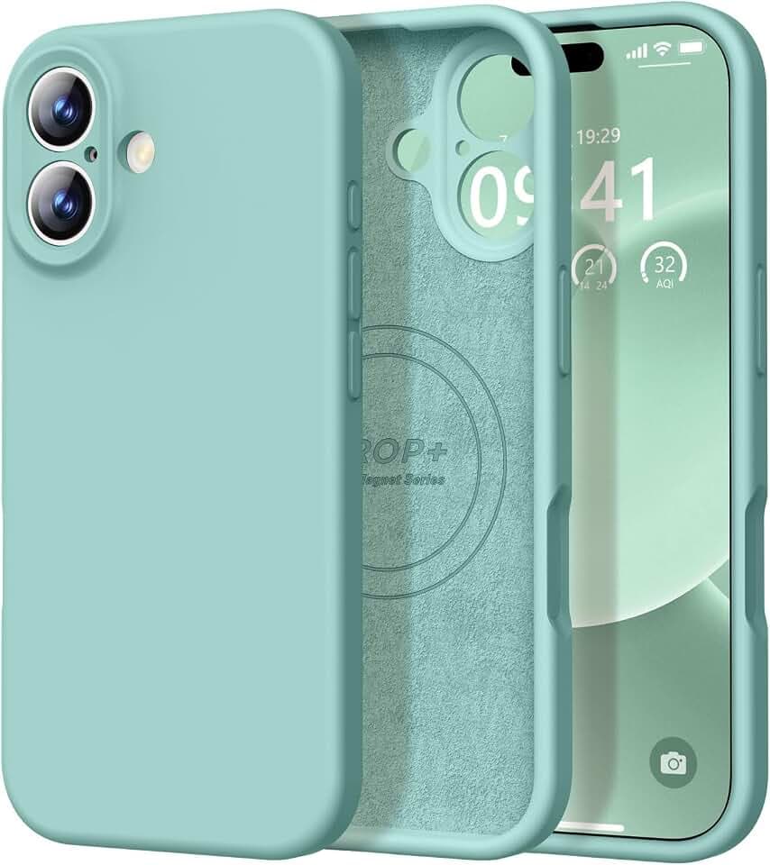 Vooii Magnetic for iPhone 17 Case 6.3" Premium Silicone, Pine Green