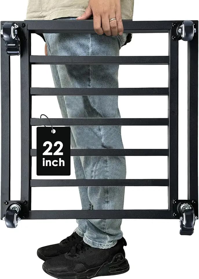 22" Metal Plant Caddy with Wheels Heavy Duty,600Lbs Large Rolling Plant Stand,Square Plant Dolly with Industrial Casters,Rust-Proof Plant Rollers for Large Planters,Pots,1 Pack