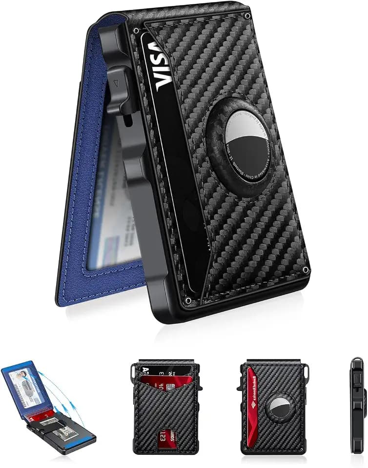 Airtag Wallet for Men Smart Wallet for Air Tag RFID Blocking Minimalist